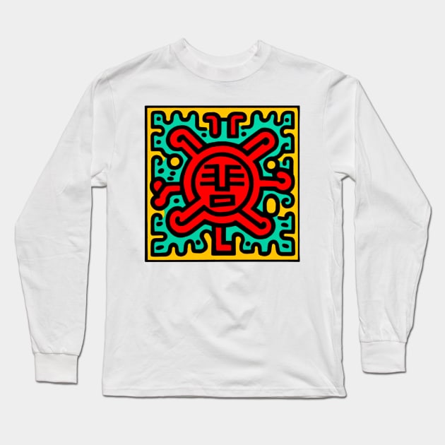 Funny Keith Haring, Bitcoin Long Sleeve T-Shirt by Art ucef